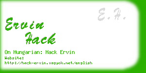 ervin hack business card